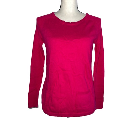 Ann Taylor LOFT Pink long sleeve back Short zipper sweater women's size Small - Picture 3 of 10